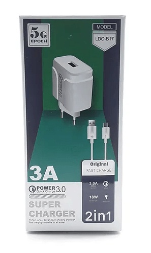5G EPOCH 1-Port Micro USB Fast Charging 18W White Charger (LDO-B17)