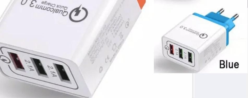5G EPOCH 3-Port USB-A Fast Charging Charger (18W, ) with Micro USB Cable (5V/9V/12V) (White) (LDO-B06) (LDO-B17)