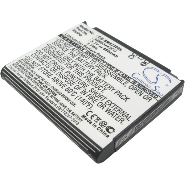 800mah Battery for Samsung Ab603443cc; Gt-s5230c, Sgh-s5230 Tocco Lite Star