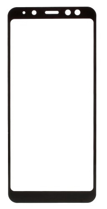 9H Tempered Glass Full Face Screen Protector for Samsung Galaxy A8 Plus (2018) Black (oem)