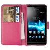 Sony Xperia E dual Δερμάτινη θήκη Πορτοφόλι Φούξια (OEM) Sony Xperia E dual Δερμάτινη θήκη Πορτοφόλι Φούξια (OEM)