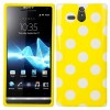Sony Xperia U ST25i Θήκη Gel TPU Κίτρινη - Με λευκές βούλες Sony Xperia U ST25i Θήκη Gel TPU Κίτρινη - Με λευκές βούλες