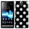 Sony Xperia U ST25i Θήκη Gel TPU Μαύρη - Με λευκές βούλες