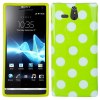 Sony Xperia U ST25i Gel TPU Case Green - With White Dots Sony Xperia U ST25i Gel TPU Case Green - With White Dots