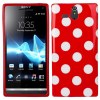 Sony Xperia U ST25i Gel TPU Case Red - With White Dots Sony Xperia U ST25i Gel TPU Case Red - With White Dots
