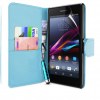 Sony Xperia Z1 Leather Flip Wallet Case Baby Blue (OEM) Sony Xperia Z1 Leather Flip Wallet Case Baby Blue (OEM)