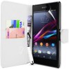 Sony Xperia Z1 Leather Flip Wallet  Case White OEM
