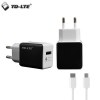 TD-LTE γρήγορη φόρτιση κινητών / USB Φορτιστής με Type-C USB Καλώδιο 1.5m / Έξοδος 5v / 9v / 12v / Φόρτιση UR Plug Round Pin TD-LTE γρήγορη φόρτιση κινητών / USB Φορτιστής με Type-C USB Καλώδιο 1.5m / Έξοδος 5v / 9v / 12v / Φόρτιση UR Plug Round Pin