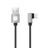 TECHLY ICOC MU2AC9-020-AL USB A Male 2.0 / USB-C™ Male Angled Cable 3A 2m Aluminum TECHLY ICOC MU2AC9-020-AL USB A Male 2.0 / USB-C™ Male Angled Cable 3A 2m Aluminum