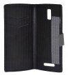 Leather Wallet/Case for Doogee KissMe DG580 Black (Ancus)