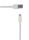 Καλώδιο σύνδεσης Κορδόνι Ancus Colour Stripes USB σε Micro USB Λευκό - Μαύρο EX13662 Καλώδιο σύνδεσης Κορδόνι Ancus Colour Stripes USB σε Micro USB Λευκό - Μαύρο EX13662