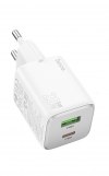 Hoco Φορτιστής GaN με Θύρα USB-A και Θύρα USB-C 20W 3A , Quick Charge 3.0 Λευκός (N41) Hoco Φορτιστής GaN με Θύρα USB-A και Θύρα USB-C 20W 3A , Quick Charge 3.0 Λευκός (N41)