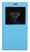 Leather Case With Window And Silicone Back Cover For Doogee F5 Light Blue (OEM)