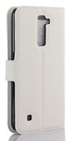 LG K10 K420N Δερμάτινη Stand Θήκη Πορτοφόλι Με Πίσω Κάλυμμα Σιλικόνης Λευκό OEM LG K10 K420N Δερμάτινη Stand Θήκη Πορτοφόλι Με Πίσω Κάλυμμα Σιλικόνης Λευκό OEM