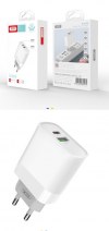 XO Φορτιστής 2 Θυρες USB-A & Type C , γρηγορης φορτισης 20watt, χωρίς Καλώδιο Λευκός (XO-L64) XO Φορτιστής 2 Θυρες USB-A & Type C , γρηγορης φορτισης 20watt, χωρίς Καλώδιο Λευκός (XO-L64)