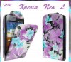 Sony Xperia Neo L MT25i leather case purple flowers (OEM) Sony Xperia Neo L MT25i leather case purple flowers (OEM)