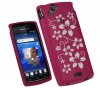 Θήκη σιλικόνης για Sony Ericsson Xperia Arc X12 / Arc S Φούξια με λουλούδια Θήκη σιλικόνης για Sony Ericsson Xperia Arc X12 / Arc S Φούξια με λουλούδια