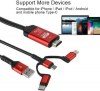 Προσαρμογέας 3 in 1 Mirascreen HDMI 1080P HDTV Cable, 2m Type-C / Micro USB / Lightning Black Προσαρμογέας 3 in 1 Mirascreen HDMI 1080P HDTV Cable, 2m Type-C / Micro USB / Lightning Black