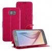 Samsung Galaxy S6 G920F - Leather Wallet Stand Case Magenta (OEM)