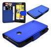 Nokia Lumia 520/525 - Δερμάτινη Θήκη Πορτοφόλι Μπλέ (OEM)