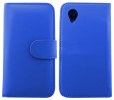 LG Nexus 5 D820 / D821 - Leather Wallet Case Blue (OEM)