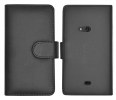 Nokia Lumia 625 Δερμάτινη Θήκη Πορτοφόλι Μαύρο (OEM)
