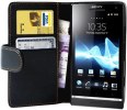 Sony Xperia S Lt26i Δερμάτινη Θήκη Πορτοφόλι Μαύρο
