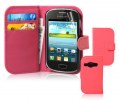 Samsung Galaxy Fame S6810 - Leather Wallet Case Magenta (OEM)