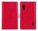LG Optimus L5 II E460 - Δερμάτινη Θήκη Πορτοφόλι Φούξια (OEM)