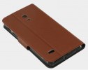 Huawei Ascend G526 Leather Wallet Case (Brown) (OEM)