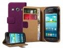 Purple Leather Stand Wallet Case for Samsung Galaxy Xcover 2 (s7710) (OEM)