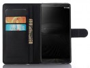 Huawei Mate 8 - Leather Wallet Case With Plastic Back Cover  Black (OEM)