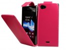 Sony Xperia J ST26i Flip Leather Case (Pink) (OEM)