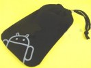 Black Suede Pouch Case for Large Android Mobile Phone (Universal)