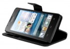 Huawei Honor 3X G750 -  Δερμάτινη Stand Θήκη Πορτοφόλι Μαύρη (OEM)