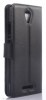 Xiaomi Redmi Note 2 Leather Wallet Stand Case with Plastic Back Cover (Black) (OEM)