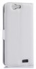 Huawei Ascend G7 - Leather Wallet Stand Case White (OEM)
