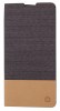 Xperia C5 Ultra E5553 / C5 Ultra Dual E5533 - Leather Case with Fabric lining and Back Cover Silicone Black-Brown (OEM)