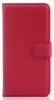 ZTE Blade A460 Leather Wallet Case with Plastic Back Cover (Red) (OEM)