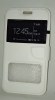 Samsung Galaxy J1 - Leather Wallet Case White With Plastic Back Cover White & 2 windows (OEM)