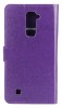 LG K10 K420N Δερμάτινη Stand Θήκη Πορτοφόλι Με Πίσω Κάλυμμα Σιλικόνης Μώβ OEM