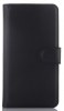 ZTE Blade A460 Leather Wallet Case & Plastic Back Cover (Black) (OEM)