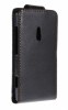 Nokia Lumia 800 - Δερμάτινη Θήκη Flip Μαύρη (OEM)