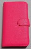 Sony Xperia Z - Leather Wallet Stand Case Light Magenta (OEM)