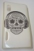 LG Optimus L5 E610 / E612 TPU Gel Silicone Skull Design Case (White) (OEM)