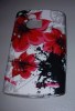 TPU Gel Silicone Case for Sony Ericsson Xperia Mini ST15i - Red Flowers