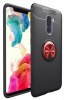 Xiaomi Pocophone F1 TPU Luxury Magnetic Back Cover Case with 360° Finger Ring Rotation - Black-Red