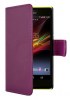 Sony Xperia Z2 - Leather Wallet Case Purple (OEM)