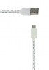 Καλώδιο σύνδεσης Κορδόνι Ancus Colour Stripes USB σε Micro USB Λευκό - Μαύρο EX13662