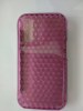 Samsung Star S5230 Silicone Case - Transparent Magenta with Stars (OEM)